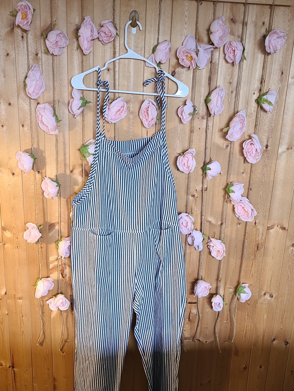 Striped Tie-Strap Jumpsuit